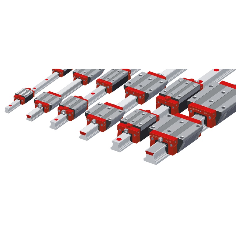 Atuador linear SCHNEEBERGER BM W 20-B-G2-V2: Perfil de 20 mm, carga de 500N, acionamento de parafuso de esfera