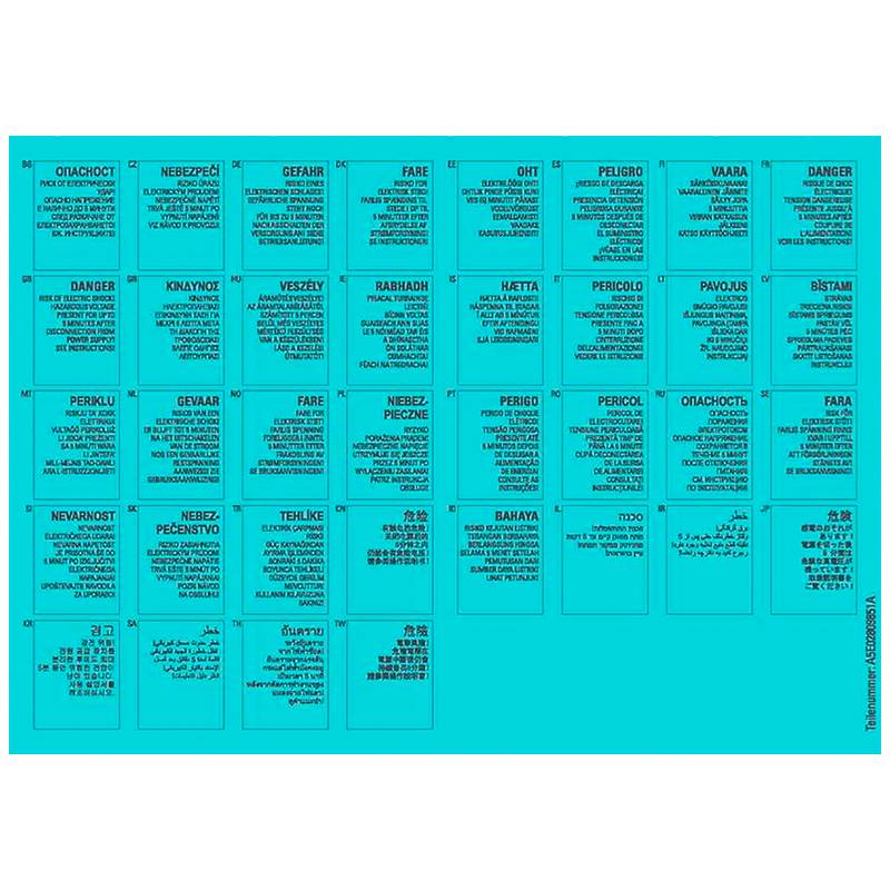 Siemens 6SL3166-3AB00-0AA0 Etiqueta de Aviso de Segurança Multilingual Industrial