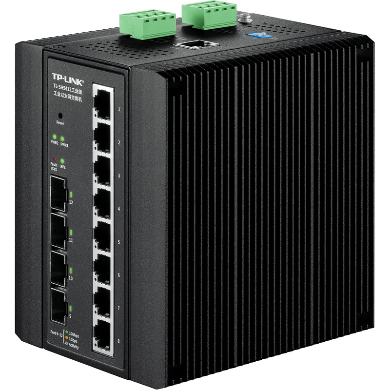 Switch Industrial 10G TP-LINK TL-SH5412 para Redes de Switches Ethernet Industriais de Camada 3 com Transmissão Rápida de Dados